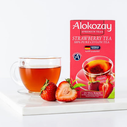 Alokozay Strawberry Flavored Tea Bags, 25 Pieces