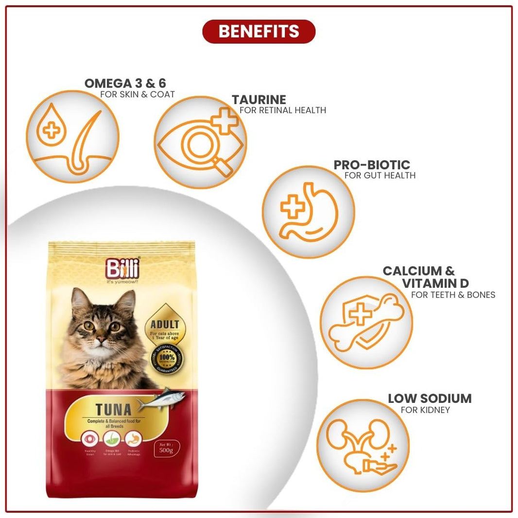 Billi Dry Food Tuna Adult Cat Food, 500g