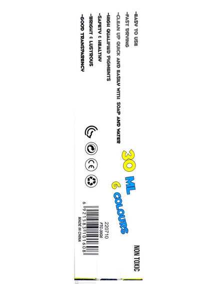 Flamingo Glitter Paint 6 Colours, 30ml