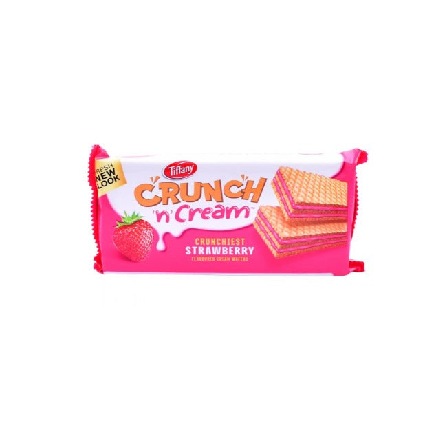 Tiffany Crunch N Cream Strawberry Cream Wafers, 65g