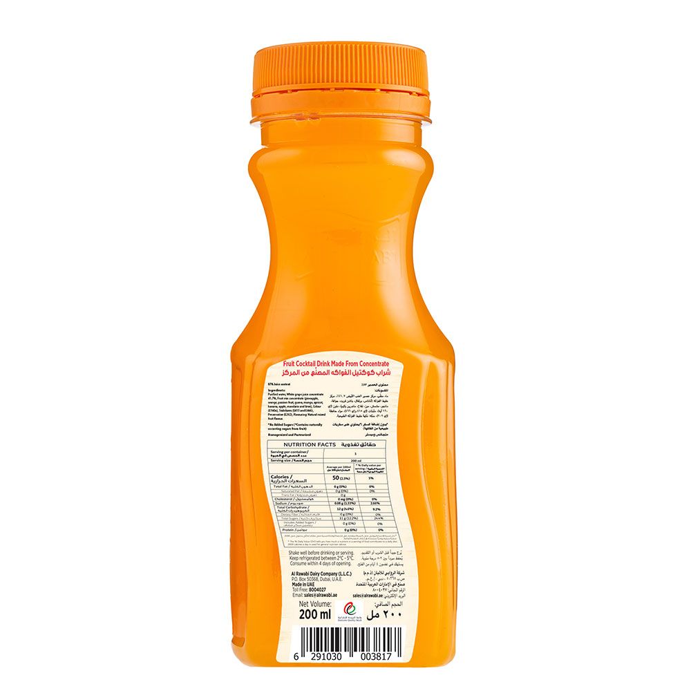 Al Rawabi Fruit Cocktail Juice - No Added Sugar, 200ml