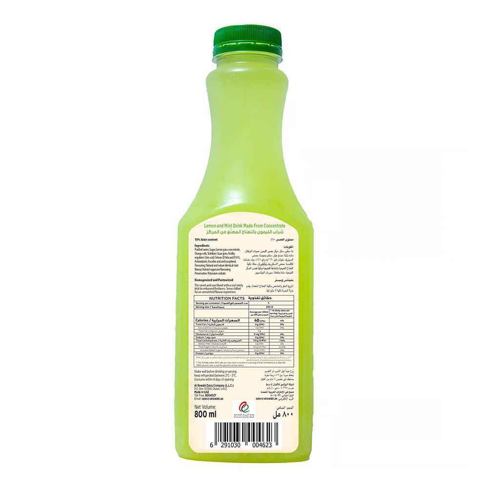 Al Rawabi Lemon & Mint Juice, 800ml