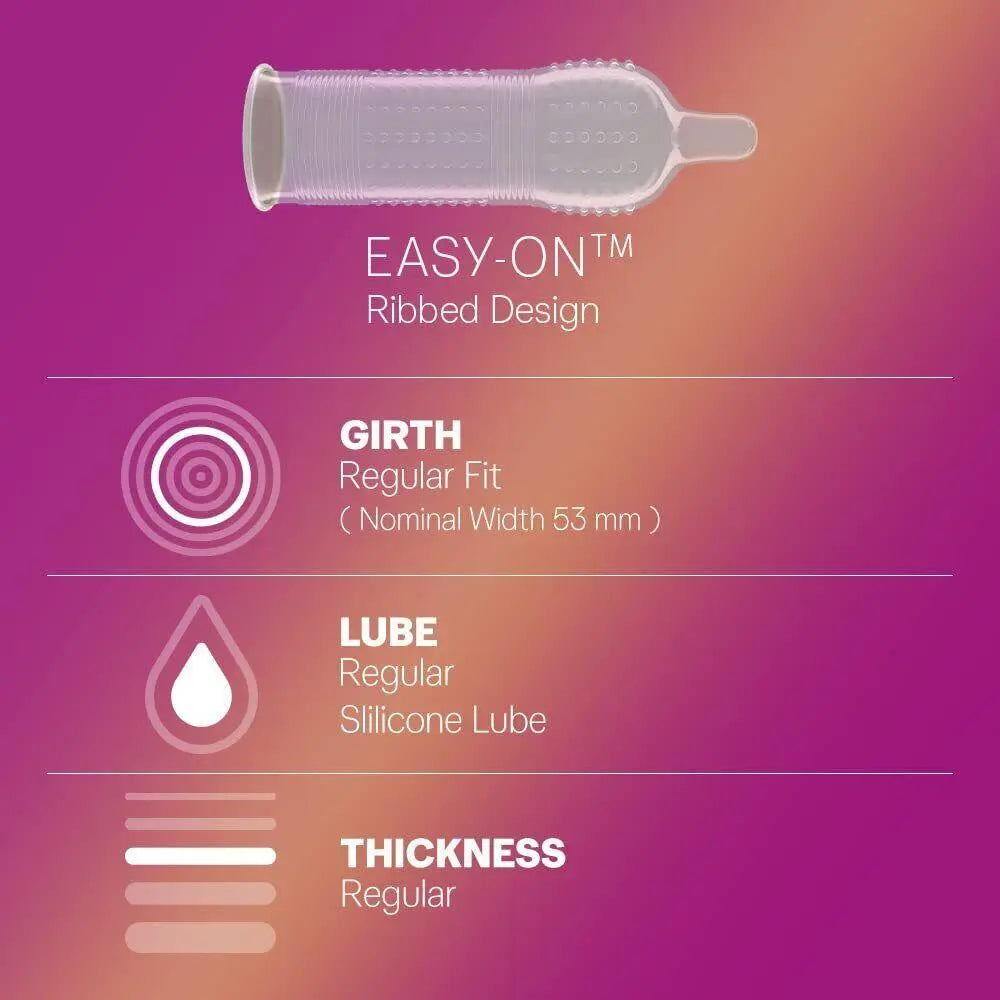 Durex Extra Ribbed Condoms , 3 Pieces