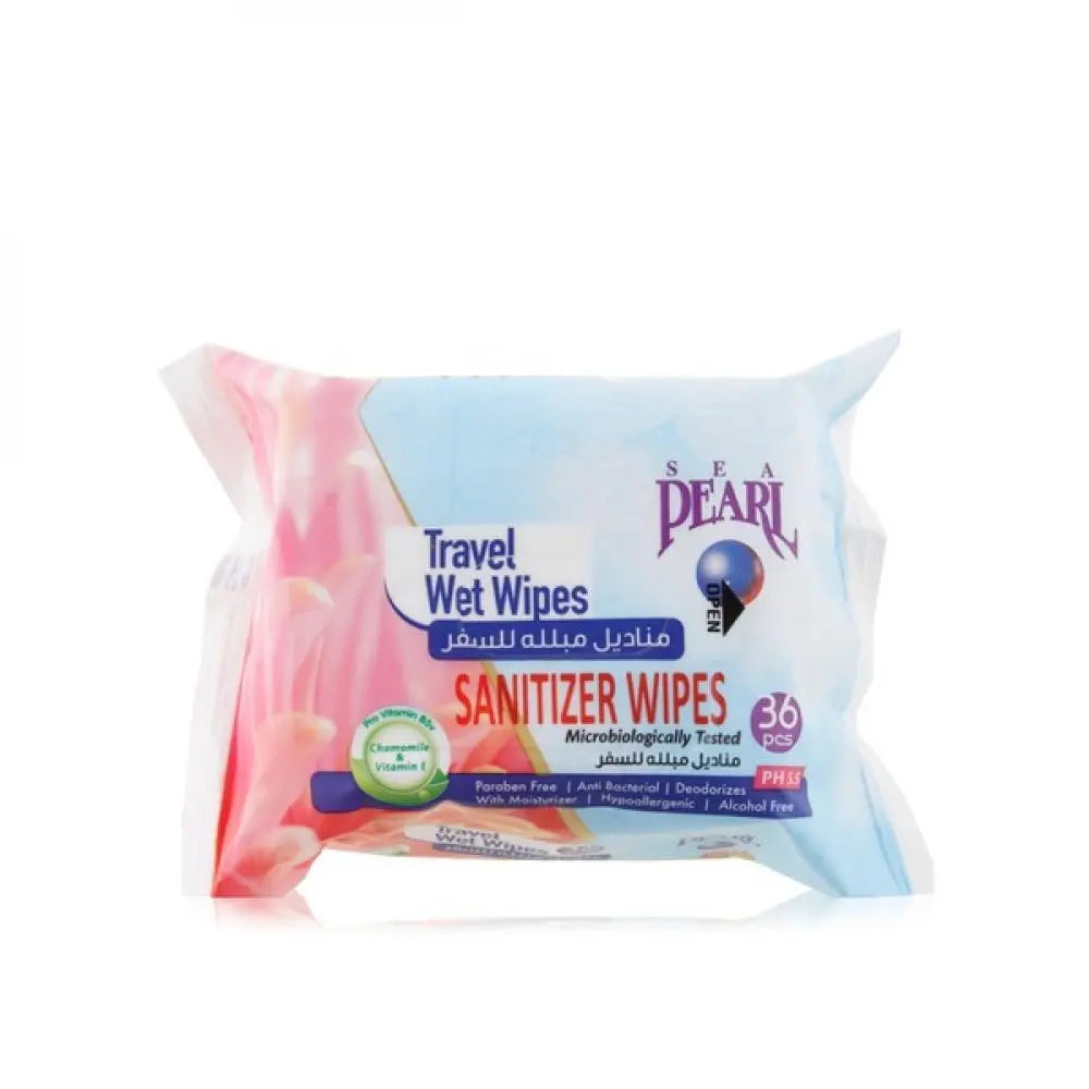 Sea Pearl Travel Wet Wipes, 36 Pieces