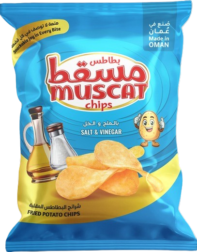 Muscat Chips Salt&Vinegar Fried Potato Chips, 24x12g