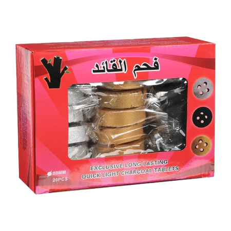 Al Qaed Round Charcoal Tablets Asst, 20Pcs