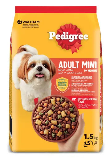 Pedigree Beef, Lamb & Vegetables Small Breed Dry Dog Food, 1.5kg