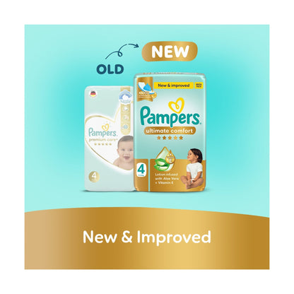 Pampers Ultimate Comfort Taped Diapers Mega Pack, Size 3, 6-10kg, 62 Pieces