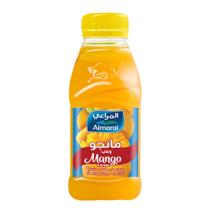 Almarai No Sugar Added Mango & Grape Juice, 200ml