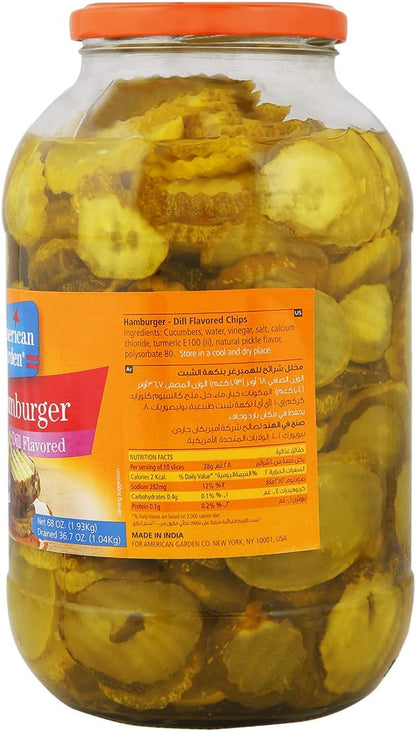 American Garden Dill Flavored Hamburger Pickles Chips, 1.93kg