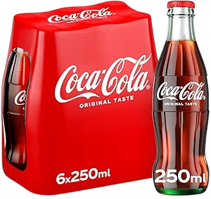 Coca-Cola Original Taste Carbonated Soft Drink Glass Bottle, 250ml