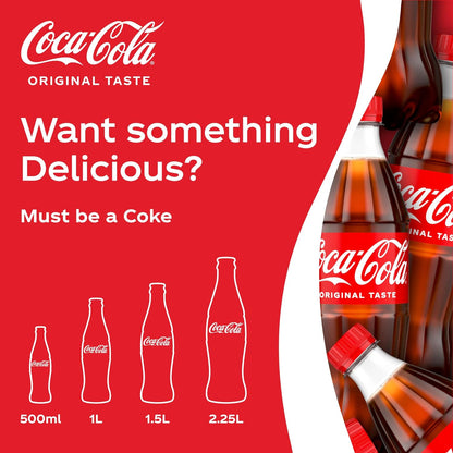 Coca-Cola Original Taste Carbonated Soft Drink Pet, 500ml