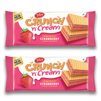 Tiffany Crunch N Cream Strawberry Flavoured Cream Wafers, 135g