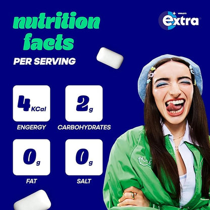 Wrigley's  Extra White Peppermint 10 Pellets Silver Blue Gum, 14gm