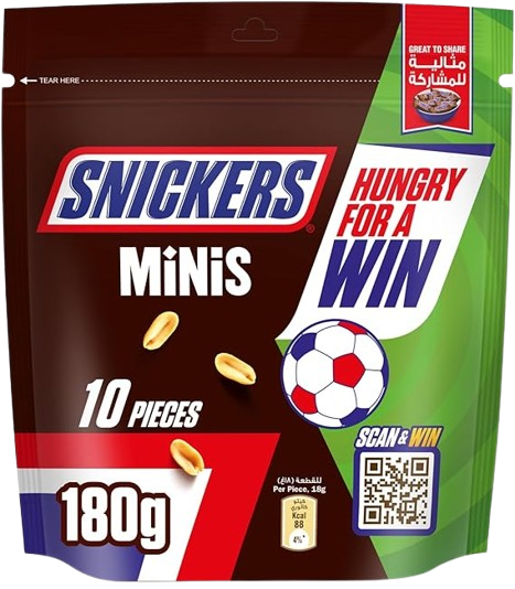Snickers Minis Chocolate, 10 Pieces, 180g