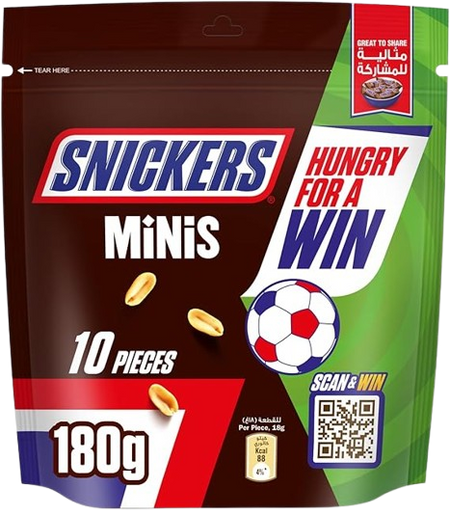 Snickers Minis Chocolate, 10 Pieces, 180g