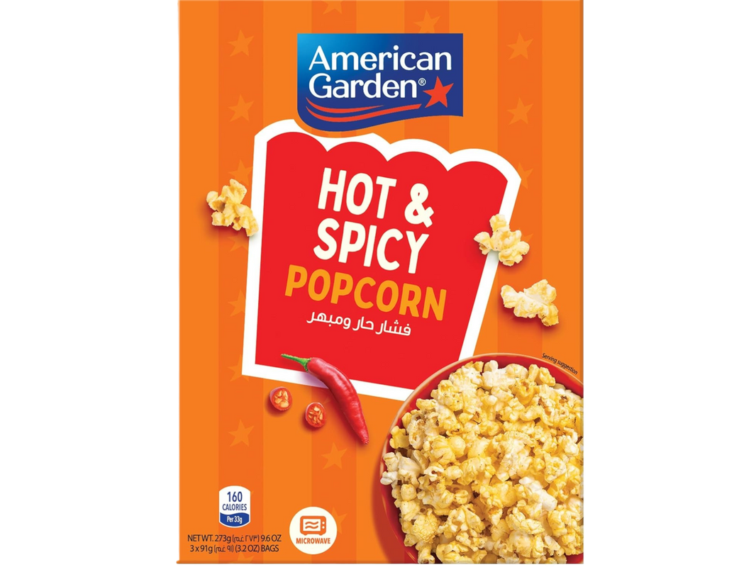 American Garden Microwave Hot N Spicy Popcorn, 273g