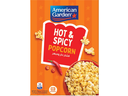 American Garden Microwave Hot N Spicy Popcorn, 273g