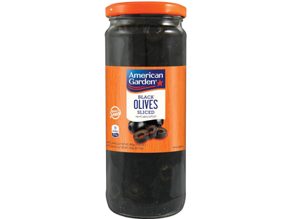 American Garden Sliced Black Olives, 450g