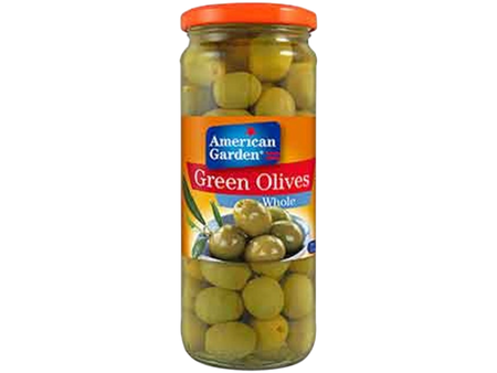 American Garden Whole Green Olives, 450g
