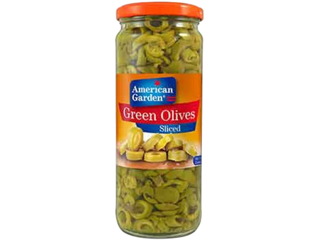 American Garden Sliced Green Olives, 450g