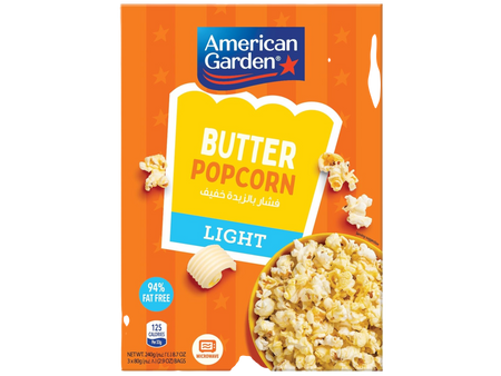American Garden Microwave Natural Lite Popcorn, Gluten Free, 240g