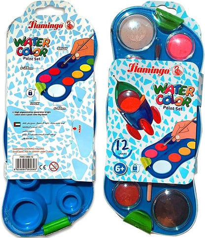 Flamingo Water Color, 12 Pieces