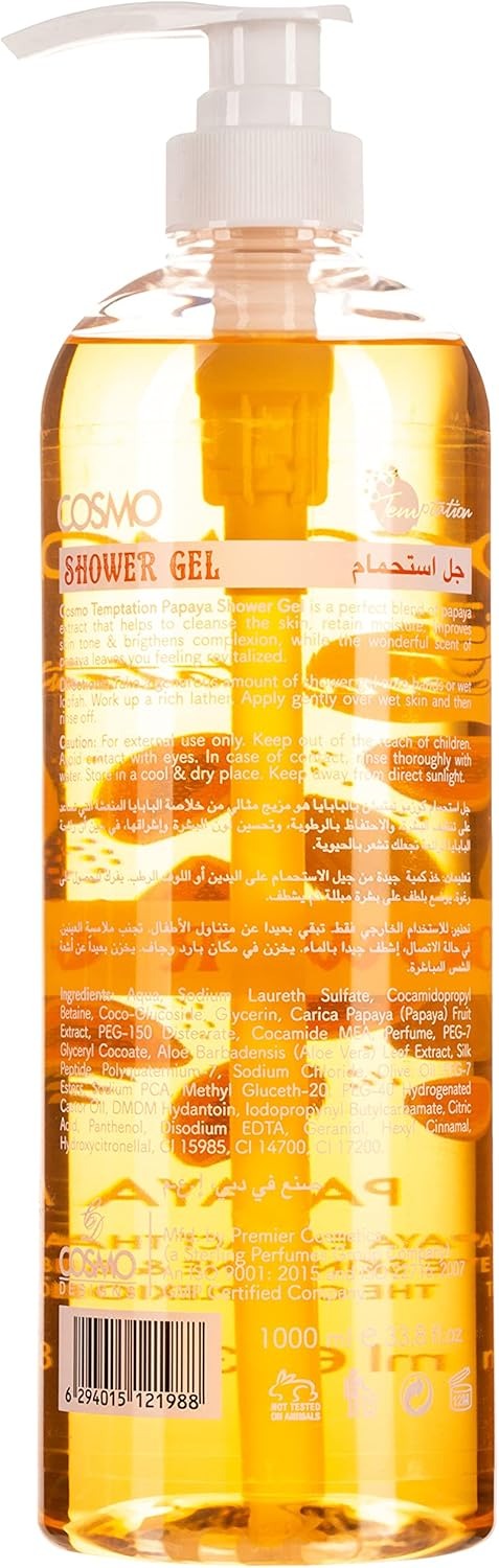 Cosmo Temptation Shower Gel Papaya, 1000ml
