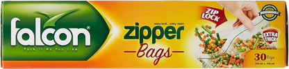 Falcon Freezer Zipper Bag, 40x30cm (1 Pack x 30 Bags)