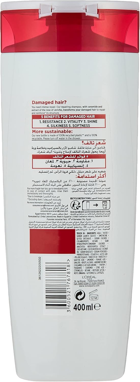 L'Oreal Paris Elvive Total Repair 5 Shampoo, 2x400ml