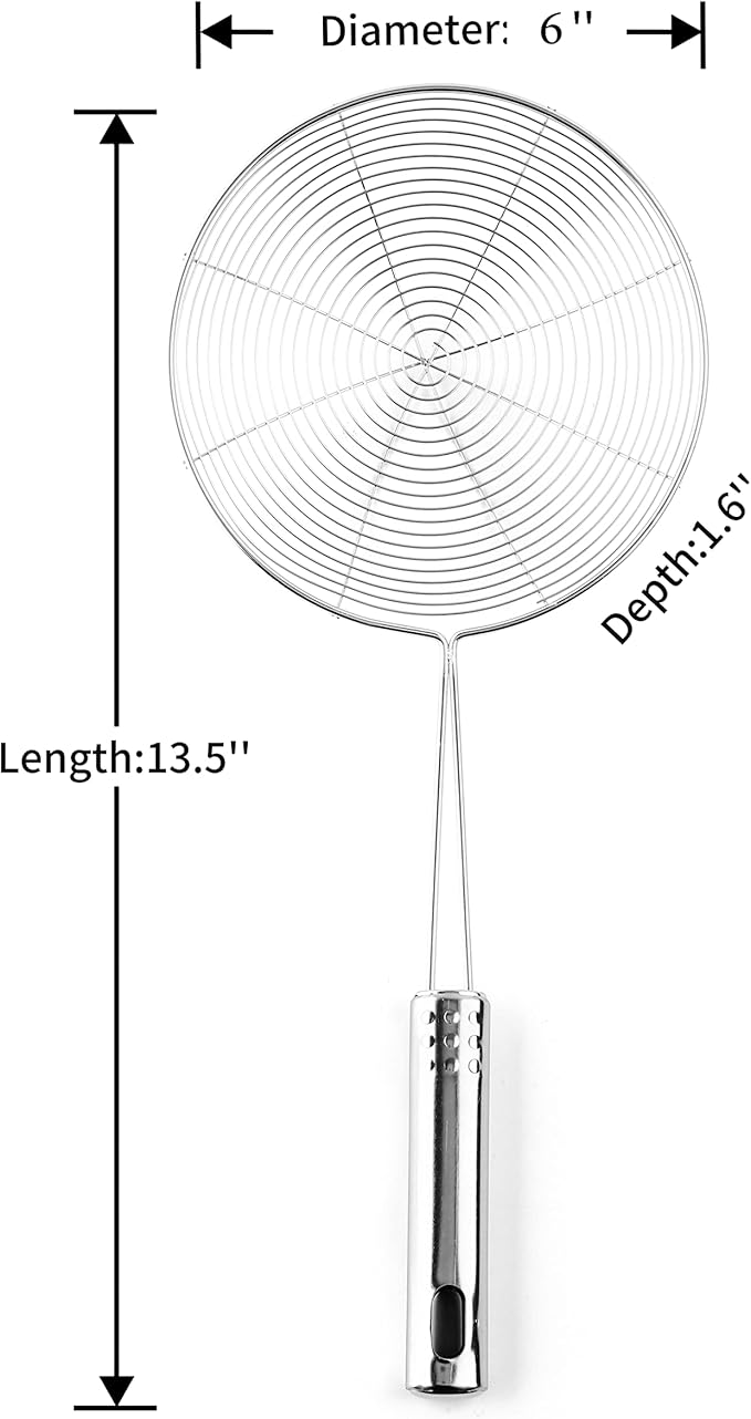 Stainless Steel Strainer/Skimmer/Ladle for Cooking and Frying, Kitchen Gadgets Wire Strainer Pasta Strainer Spoon 6 inches&nbsp;