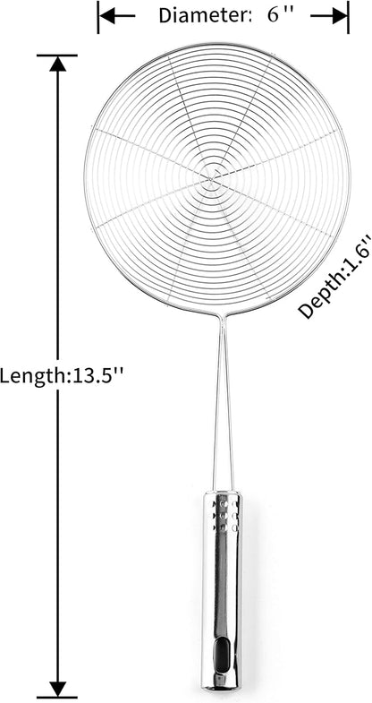 Stainless Steel Strainer/Skimmer/Ladle for Cooking and Frying, Kitchen Gadgets Wire Strainer Pasta Strainer Spoon 6 inches&nbsp;