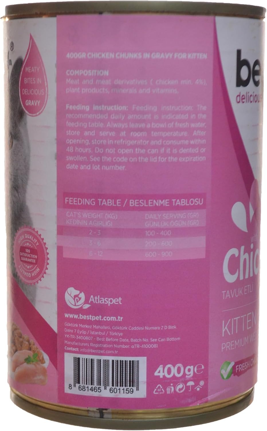 Bestpet Chicken Kitten Cat Wet Food, 400g