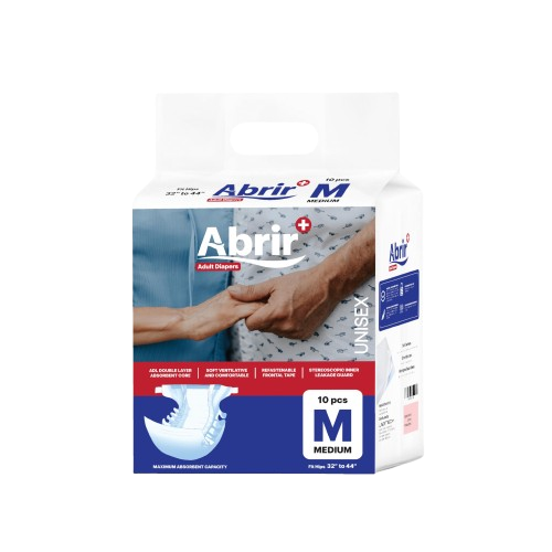 Abrir+ Adult Diapers - Medium, 10 Diapers