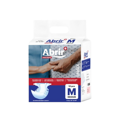 Abrir+ Adult Diapers - Medium, 10 Diapers