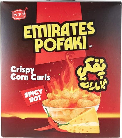 Emirates Pofaki Spicy Cheese Crispy Corn Curls, 21x15g