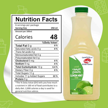 Al Ain Farms Lemon Mint Drink, 1.5L