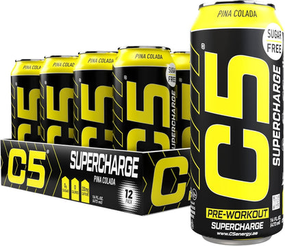 C5 Supercharge Pre-Workout Drink Pina Colada Flavor, 473ml