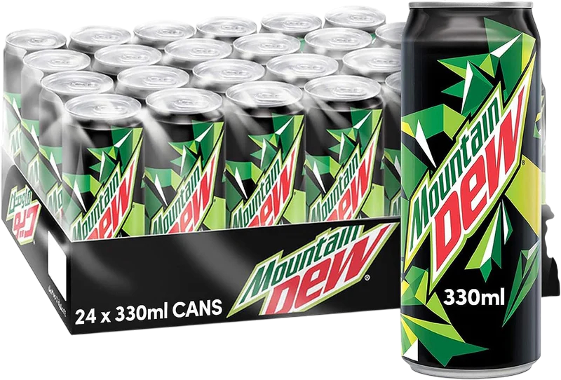 Mountain Dew Soft Drink Cans, 330ml