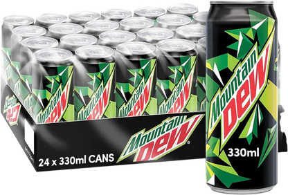 Mountain Dew Soft Drink Cans, 330ml