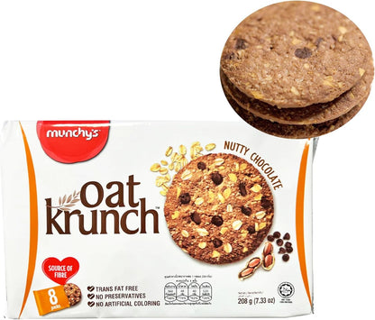 Munchy's Oat Krunch Nutty Chocolate with Hazelnut Crackers, 208g