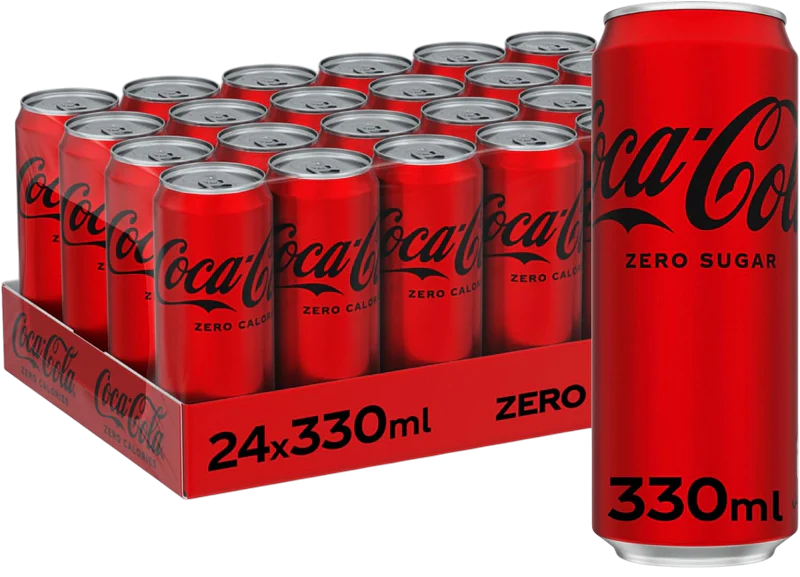 Coca-Cola (Coke) Zero Soft Drink, 330ml