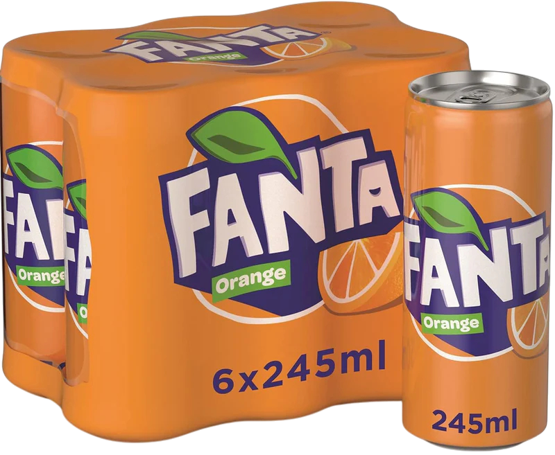 Fanta Orange Soft Drink, 6x245ml