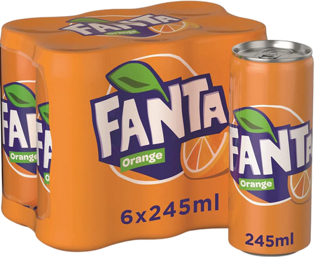 Fanta Orange Soft Drink, 6x245ml