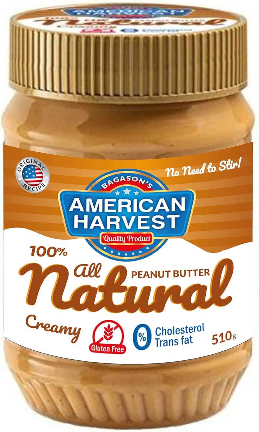 American Harvest Crunchy Peanut Butter, 510g
