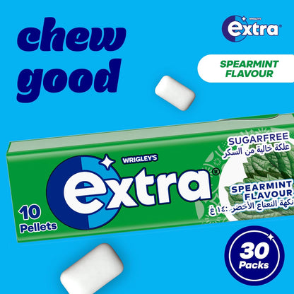Extra Gum Spearmint Sugar Free Chewing Gum 10 Pellets, 14g