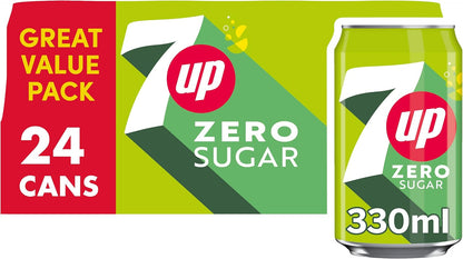 7UP Zero Sugar Soft Drink Can, 330ml