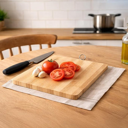 Golden Bamboo Chopping Board - 50cm x 35cm, Made from Strong and Durable Bamboo, Wooden Cutting Board for Kitchens, Meat, Vegetables and Bread, Serving Tray, Kitchen Utensil Accessory