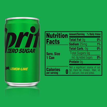 Sprite Zero Calories Carbonated Soft Drink Can, 330ml