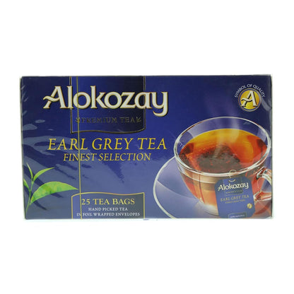 Alokozay Earl Grey Tea - 25 Tea Bags in Individual Foil Wrapped Envelopes